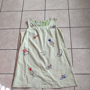 Betsy Lauren Sheath Dress Size 16W Embroidered Lined Back Split Color Lime "30"